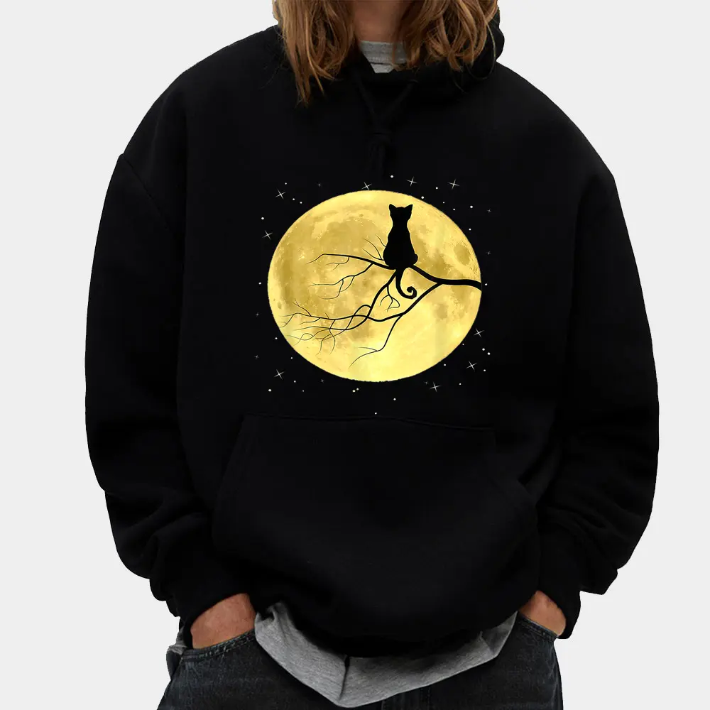 Cat On Moon Mystical Halloween Hoodie Cat On Moon Mystical Halloween Hoodie