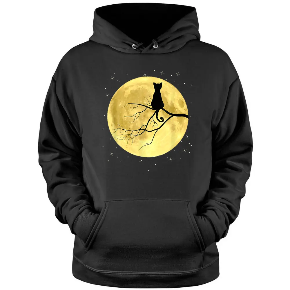 Cat On Moon Mystical Halloween Hoodie Cat On Moon Mystical Halloween Hoodie