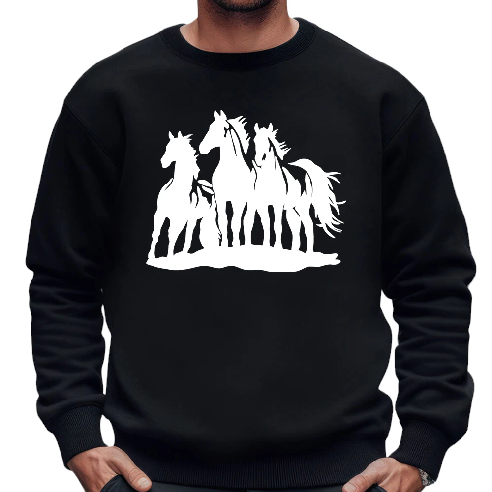 Horse White Running Sweatshirt - Black Horse White Running Sweatshirt - Black