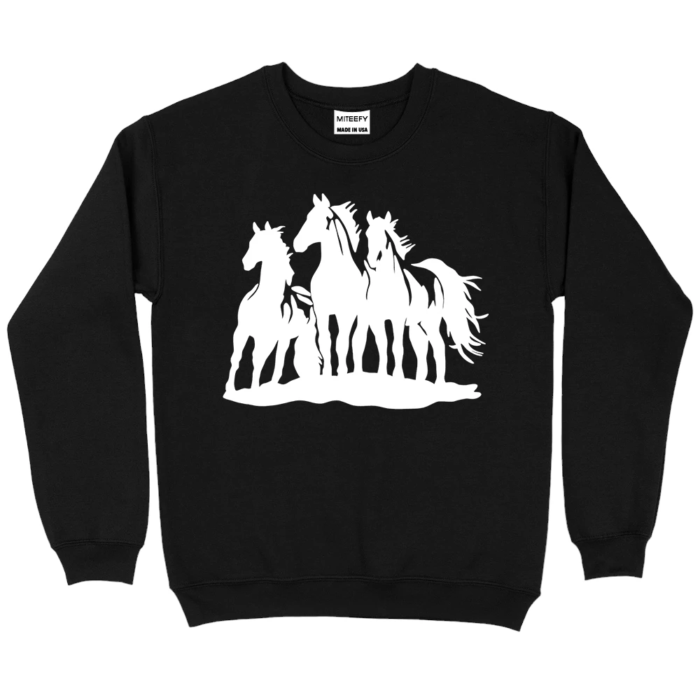 Horse White Running Sweatshirt - Black Horse White Running Sweatshirt - Black