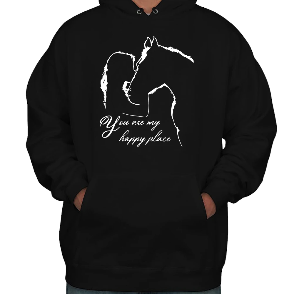 You Are My Happy Place Horse Hoodie - Black You Are My Happy Place Horse Hoodie - Black