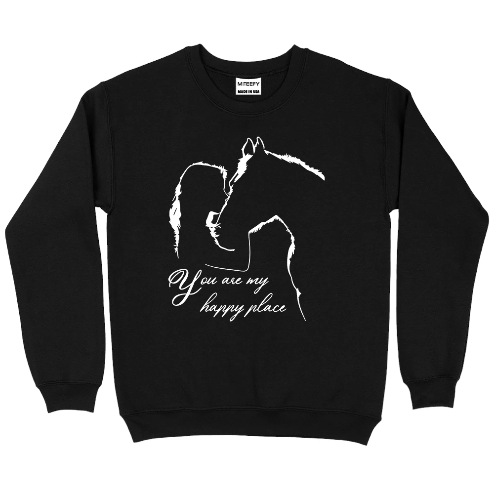 You Are My Happy Place Horse Sweatshirt - Black You Are My Happy Place Horse Sweatshirt - Black