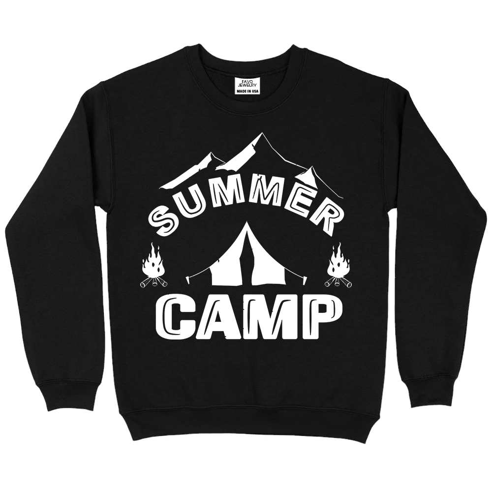 Camping Summer Sweatshirt – Black Camping Summer Sweatshirt – Black