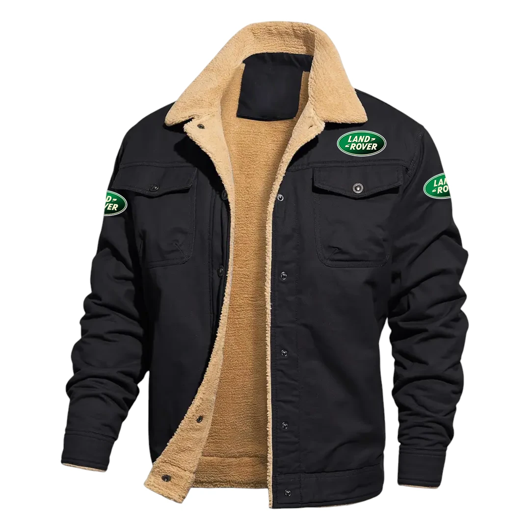 Land Rover Jacket Fleece-lined Thick Jacket Warm Thick Coat With Fur Lapel Collar Coat HIHI070125Y10FLJRAR Land Rover Jacket Fleece-lined Thick Jacket Warm Thick Coat With Fur Lapel Collar Coat HIHI070125Y10FLJRAR
