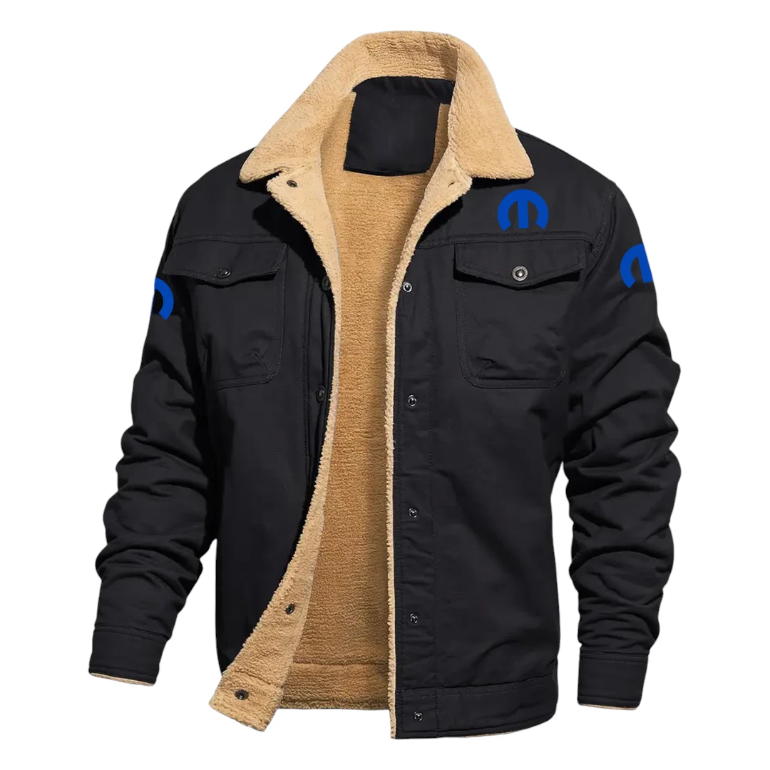 Mopar Jacket Fleece-lined Thick Jacket Warm Thick Coat With Fur Lapel Collar Coat HIHI080125Y10FLJMOP Mopar Jacket Fleece-lined Thick Jacket Warm Thick Coat With Fur Lapel Collar Coat HIHI080125Y10FLJMOP