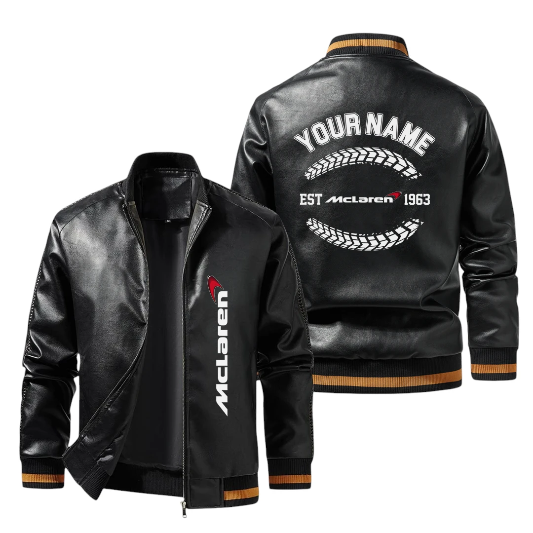 Vintage McLaren Exclusive Logo Jacket Est 1963, Classic Ribbed Collar and Striped Cuffs, Custom Name HIDI250225Y12LJ93MCL Vintage McLaren Exclusive Logo Jacket Est 1963, Classic Ribbed Collar and Striped Cuffs, Custom Name HIDI250225Y12LJ93MCL
