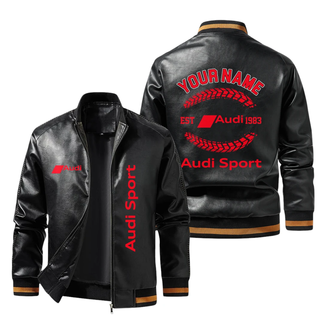 Vintage Audi Sport Exclusive Logo Jacket Est 1983, Classic Ribbed Collar and Striped Cuffs, Custom Name HIDI280225Y12LJ93AUS Vintage Audi Sport Exclusive Logo Jacket Est 1983, Classic Ribbed Collar and Striped Cuffs, Custom Name HIDI280225Y12LJ93AUS