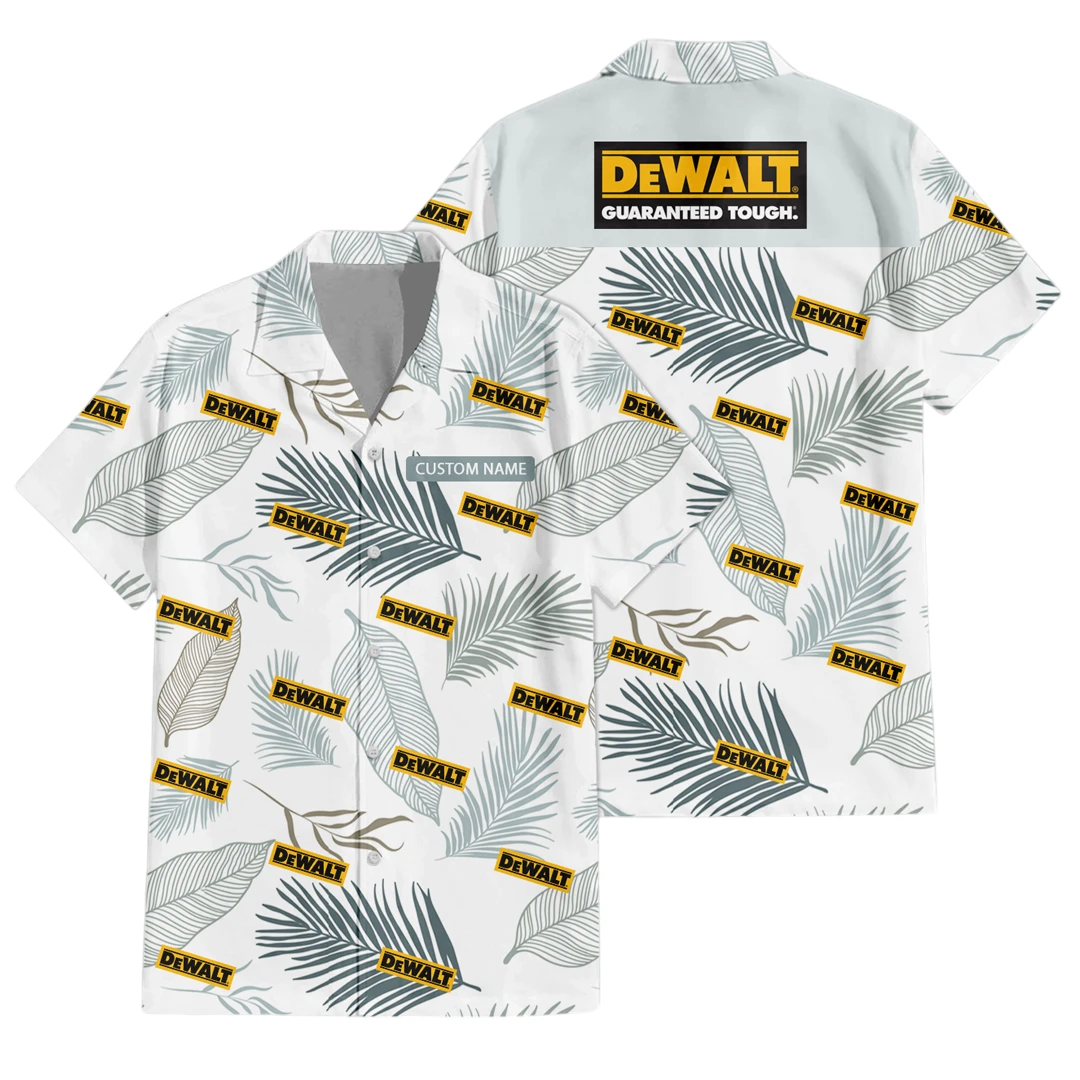 Dewalt Exclusive Logo Button Up Hawaiian Shirt Tropical Leaves Seamless Pattern All-over Print, Custom Name HIHI170125Y7HWLS1DEW Dewalt Exclusive Logo Button Up Hawaiian Shirt Tropical Leaves Seamless Pattern All-over Print, Custom Name HIHI170125Y7HWLS1DEW