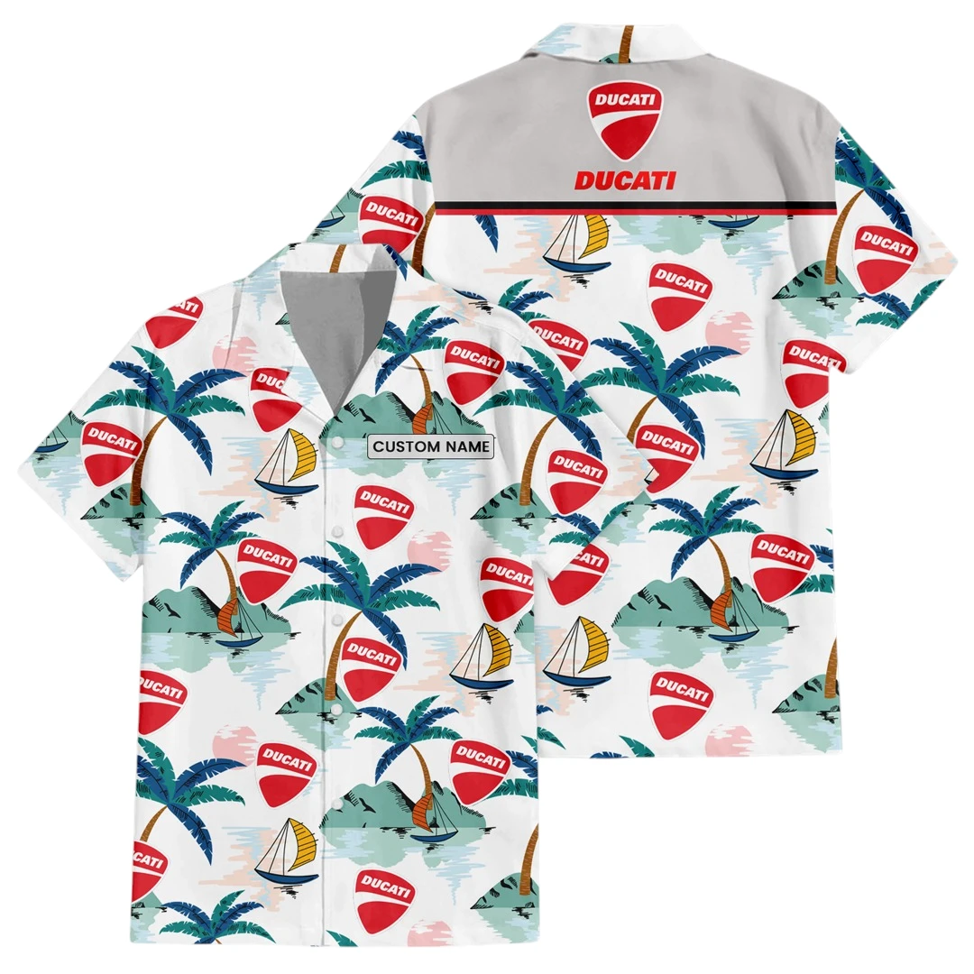 Ducati Exclusive Logo Button Up Hawaiian Shirt Tropical Landscape Pattern All-over Print, Custom Name HIDI190225Y7HWLS2DUC Ducati Exclusive Logo Button Up Hawaiian Shirt Tropical Landscape Pattern All-over Print, Custom Name HIDI190225Y7HWLS2DUC