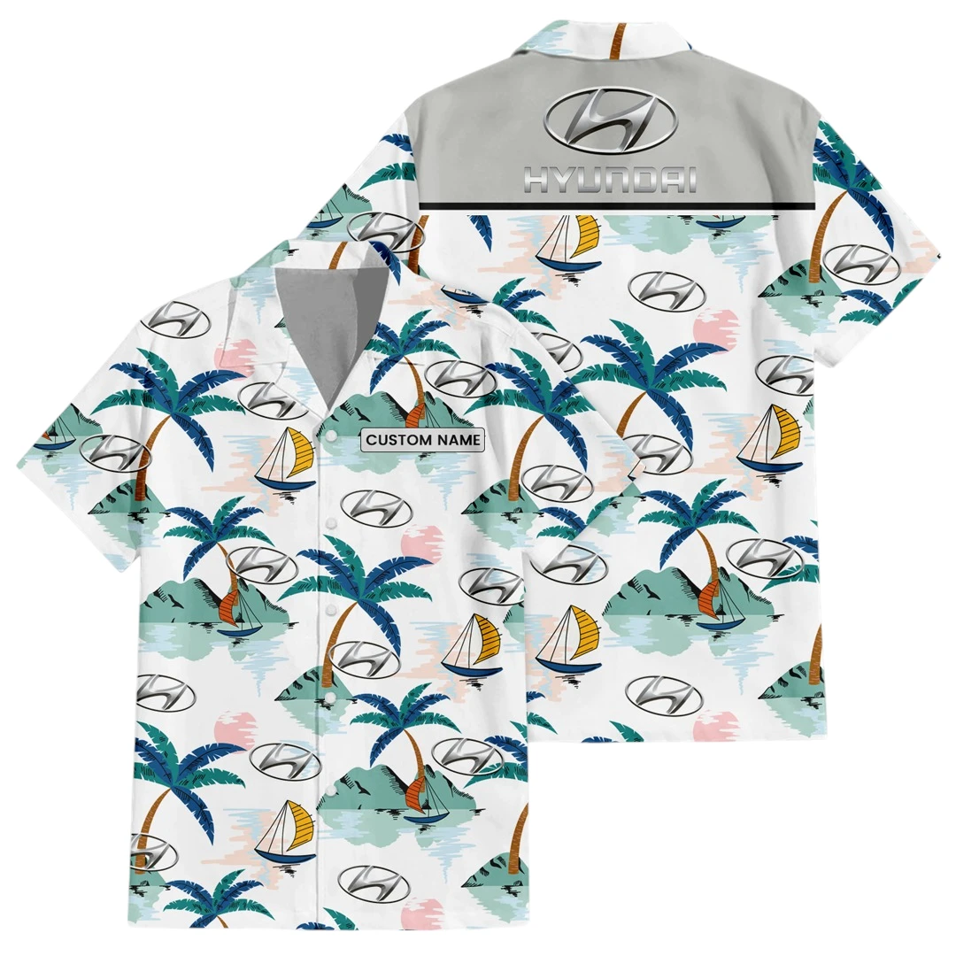 Hyunhdai Exclusive Logo Button Up Hawaiian Shirt Tropical Landscape Pattern All-over Print, Custom Name HIDI200225Y7HWLS2HYU Hyunhdai Exclusive Logo Button Up Hawaiian Shirt Tropical Landscape Pattern All-over Print, Custom Name HIDI200225Y7HWLS2HYU