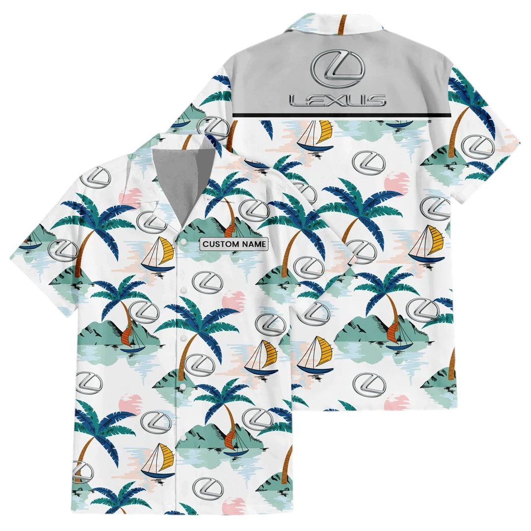 Lexus Exclusive Logo Button Up Hawaiian Shirt Tropical Landscape Pattern All-over Print, Custom Name HIDI200225Y7HWLS2LEX Lexus Exclusive Logo Button Up Hawaiian Shirt Tropical Landscape Pattern All-over Print, Custom Name HIDI200225Y7HWLS2LEX