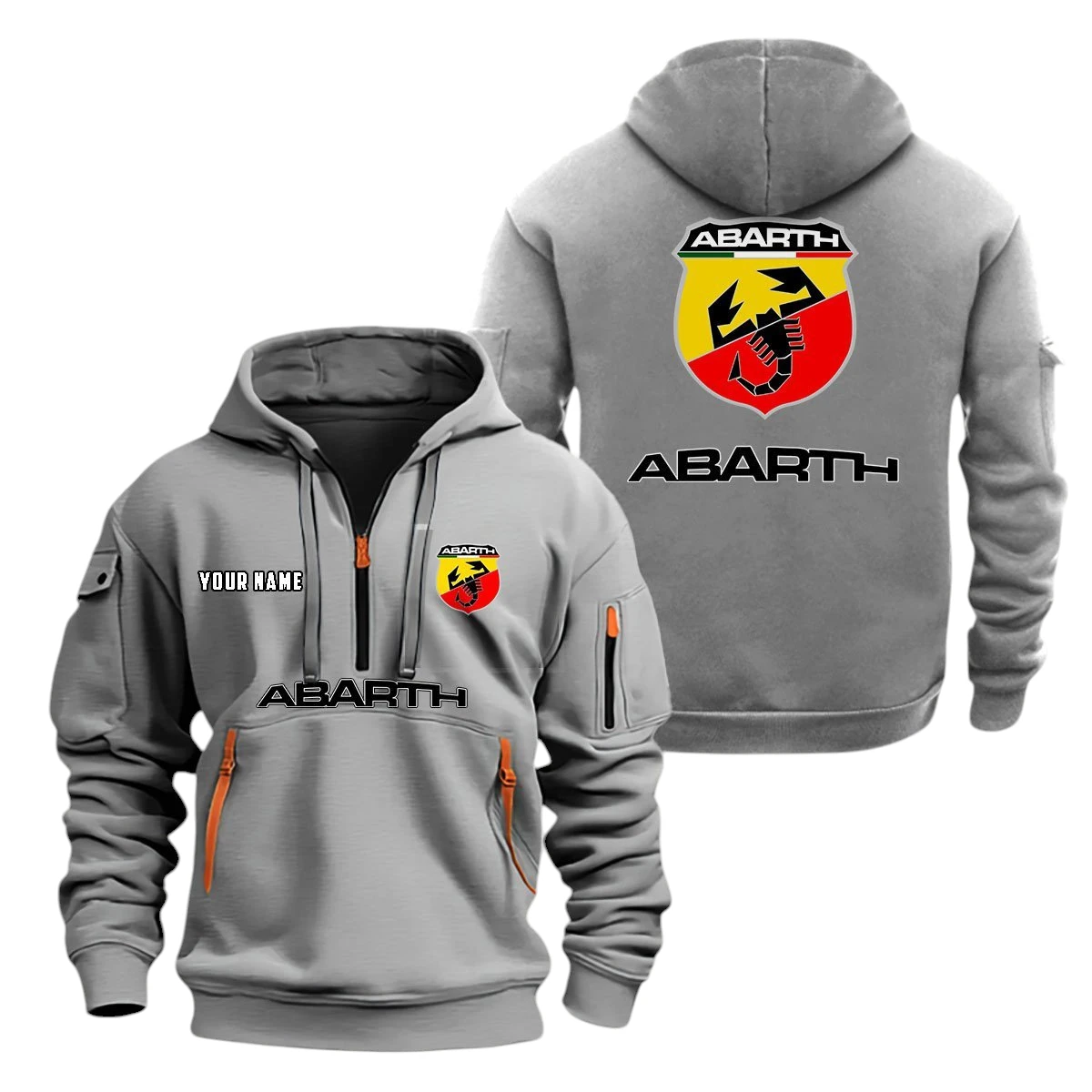 Abarth Half Zip Hoodie, Sports Hooded Multi-Pockets, Custom Name TN0030325Y25QZ2HCT1ABA Abarth Half Zip Hoodie, Sports Hooded Multi-Pockets, Custom Name TN0030325Y25QZ2HCT1ABA