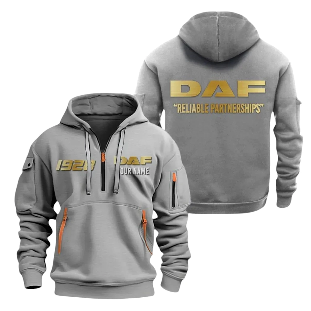 DAF Half Zip Hoodie, Sports Hooded Multi-Pockets, Custom Name TN0030325Y25QZ2HCT2DAF DAF Half Zip Hoodie, Sports Hooded Multi-Pockets, Custom Name TN0030325Y25QZ2HCT2DAF