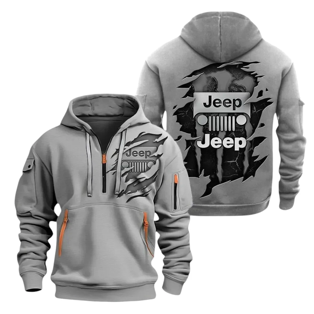Jeep Half Zip Hoodie, Sports Hooded Multi-Pockets TN070325Y25QZ2HCT1JEE Jeep Half Zip Hoodie, Sports Hooded Multi-Pockets TN070325Y25QZ2HCT1JEE