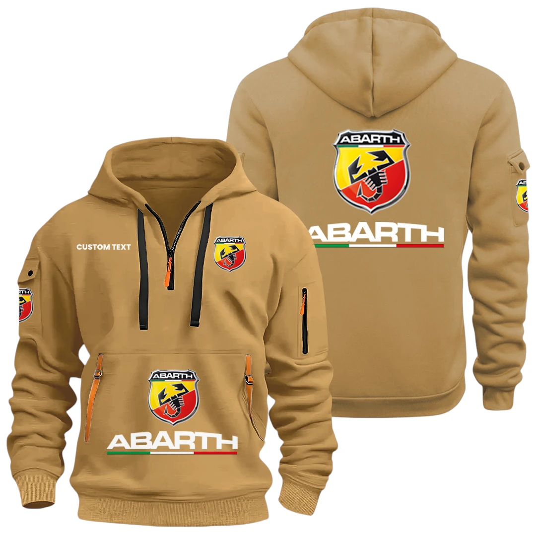 Abarth Half Zip Hoodie, Sport Hooded Multi-Pocket, Custom Name HIDI010325Y25QZ2HABA Abarth Half Zip Hoodie, Sport Hooded Multi-Pocket, Custom Name HIDI010325Y25QZ2HABA