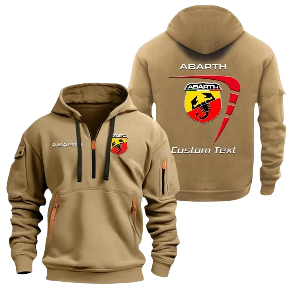 Abarth Half Zip Hoodie, Sports Hooded Multi-Pockets, Custom Name TN260325Y25QZ2HRCT1ABA Abarth Half Zip Hoodie, Sports Hooded Multi-Pockets, Custom Name TN260325Y25QZ2HRCT1ABA