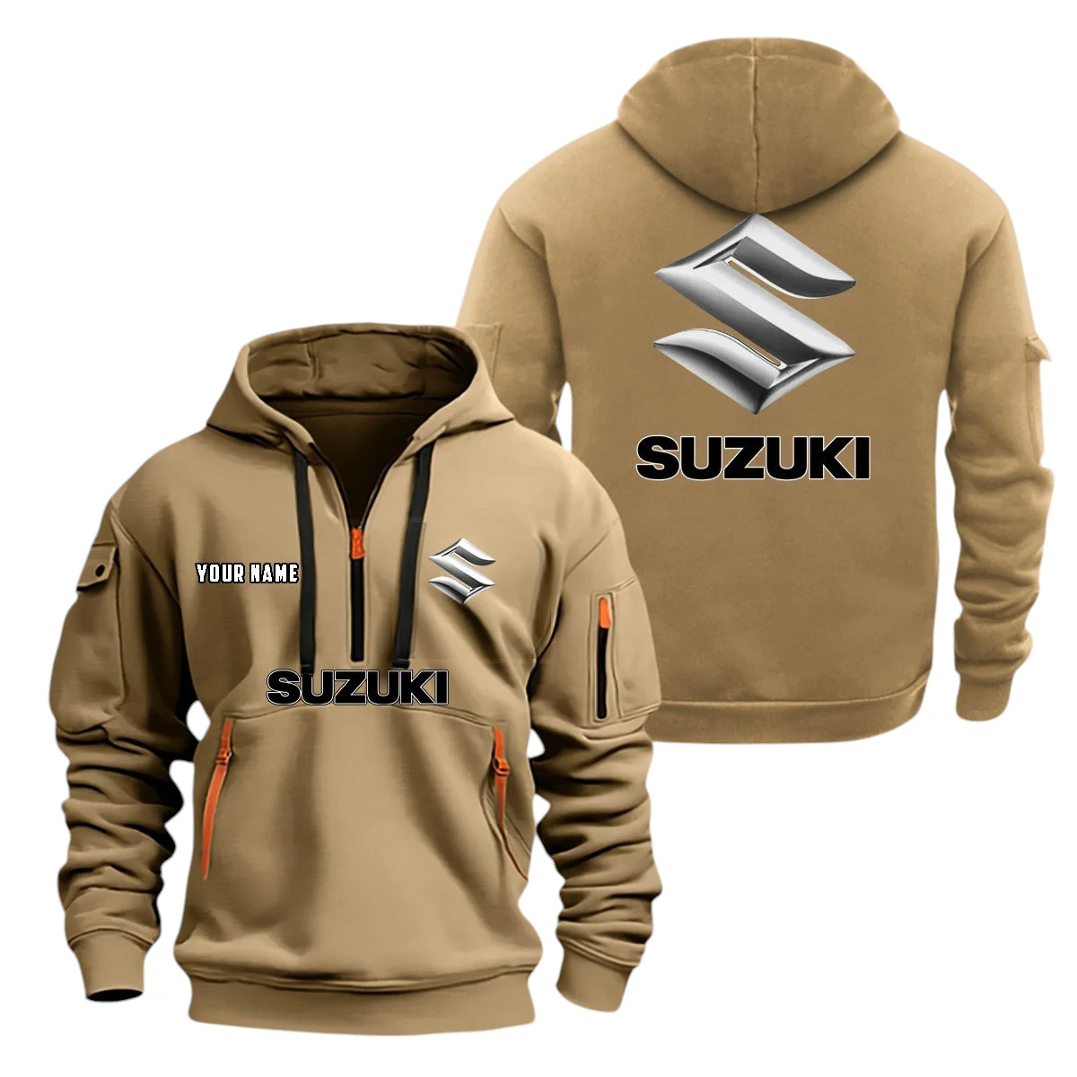 Suzuki Half Zip Hoodie, Sport Hooded Multi-Pocket, Custom Name TN100325Y25QZ2HCTR1SUZ Suzuki Half Zip Hoodie, Sport Hooded Multi-Pocket, Custom Name TN100325Y25QZ2HCTR1SUZ