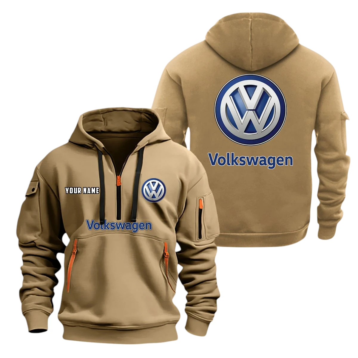 Volkswagen Half Zip Hoodie, Sport Hooded Multi-Pocket, Custom Name TN100325Y25QZ2HCTR1VOL Volkswagen Half Zip Hoodie, Sport Hooded Multi-Pocket, Custom Name TN100325Y25QZ2HCTR1VOL