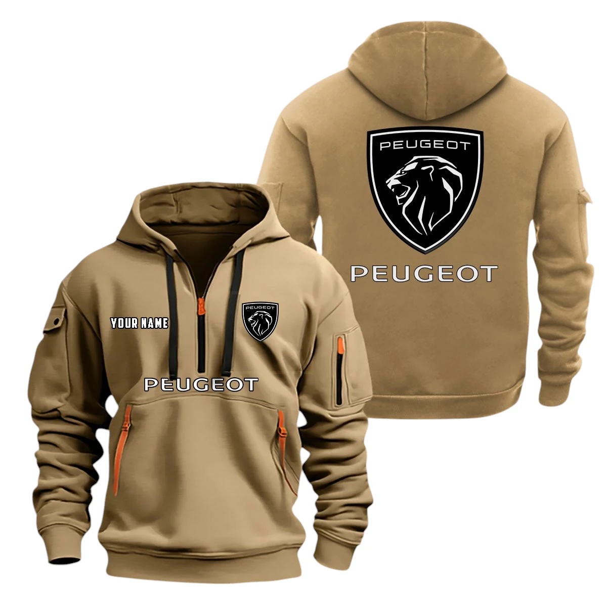 Peugeot Half Zip Hoodie, Sport Hooded Multi-Pocket, Custom Name TN100325Y25QZ2HCTR9PEU Peugeot Half Zip Hoodie, Sport Hooded Multi-Pocket, Custom Name TN100325Y25QZ2HCTR9PEU