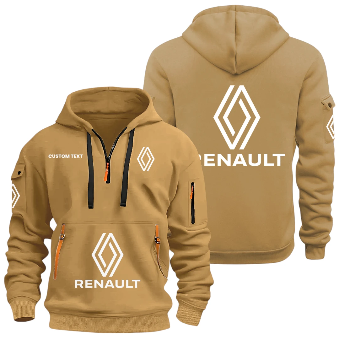 Renault Half Zip Hoodie Sports Hooded Multi-Pocket Custom Name HIDI050325Y25QZ2HREN Renault Half Zip Hoodie Sports Hooded Multi-Pocket Custom Name HIDI050325Y25QZ2HREN