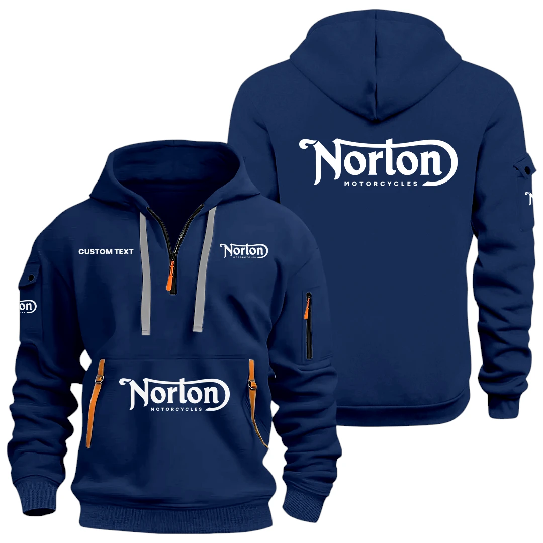 Norton Motorcycle Half Zip Hoodie Sports Hooded Multi-Pocket Custom Name HIDI050325Y25QZ2HNOM Norton Motorcycle Half Zip Hoodie Sports Hooded Multi-Pocket Custom Name HIDI050325Y25QZ2HNOM
