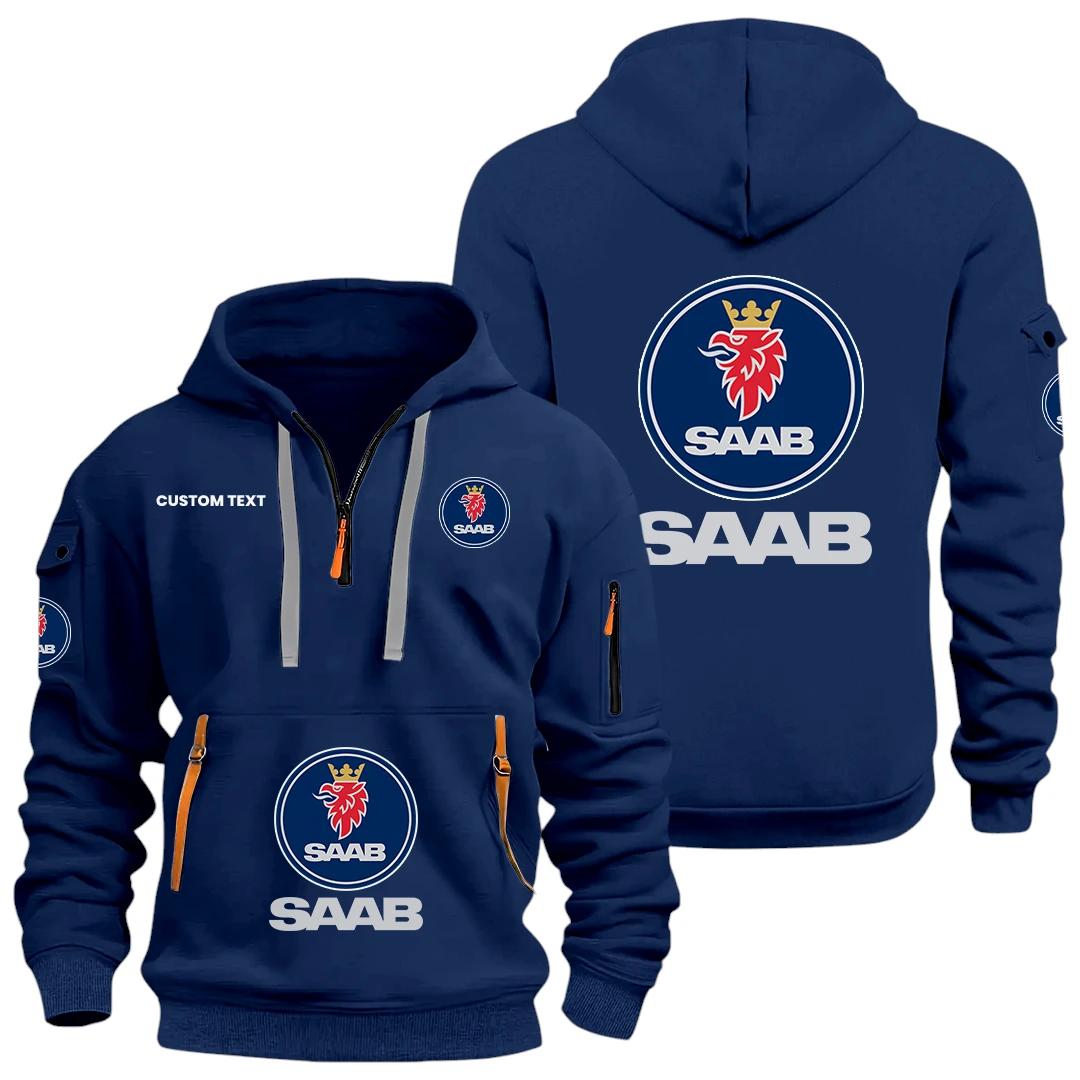 Saab Half Zip Hoodie Sports Hooded Multi-Pocket Custom Name HIDI050325Y25QZ2HSAA Saab Half Zip Hoodie Sports Hooded Multi-Pocket Custom Name HIDI050325Y25QZ2HSAA