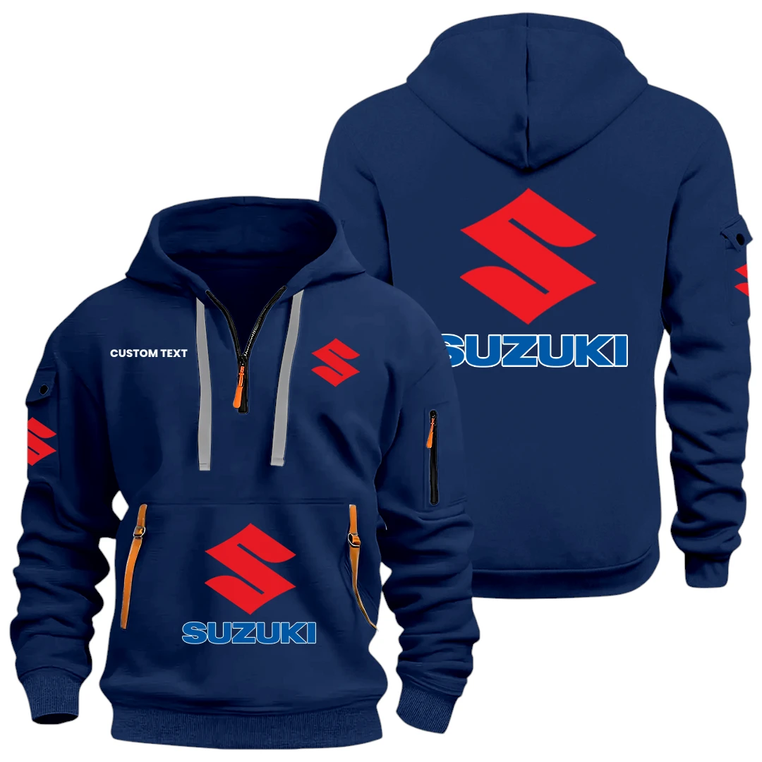 Suzuki Motor Half Zip Hoodie Sports Hooded Multi-Pocket Custom Name HIDI050325Y25QZ2HKIM Suzuki Motor Half Zip Hoodie Sports Hooded Multi-Pocket Custom Name HIDI050325Y25QZ2HKIM