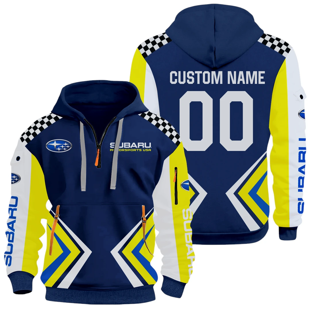 Subaru Motorsports USA Half Zip Hoodie All Over Prints, Multi-Pockets Custom Name & Number HIDI100325Y26QZ3HSUM Subaru Motorsports USA Half Zip Hoodie All Over Prints, Multi-Pockets Custom Name & Number HIDI100325Y26QZ3HSUM