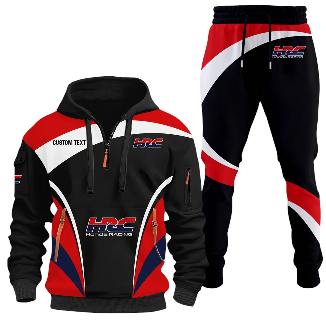 HRC Honda Racing Half Zip Hoodie x Long Pants Set All-over Print, Custom Name HIDI110325Y26QZ3HHRC HRC Honda Racing Half Zip Hoodie x Long Pants Set All-over Print, Custom Name HIDI110325Y26QZ3HHRC