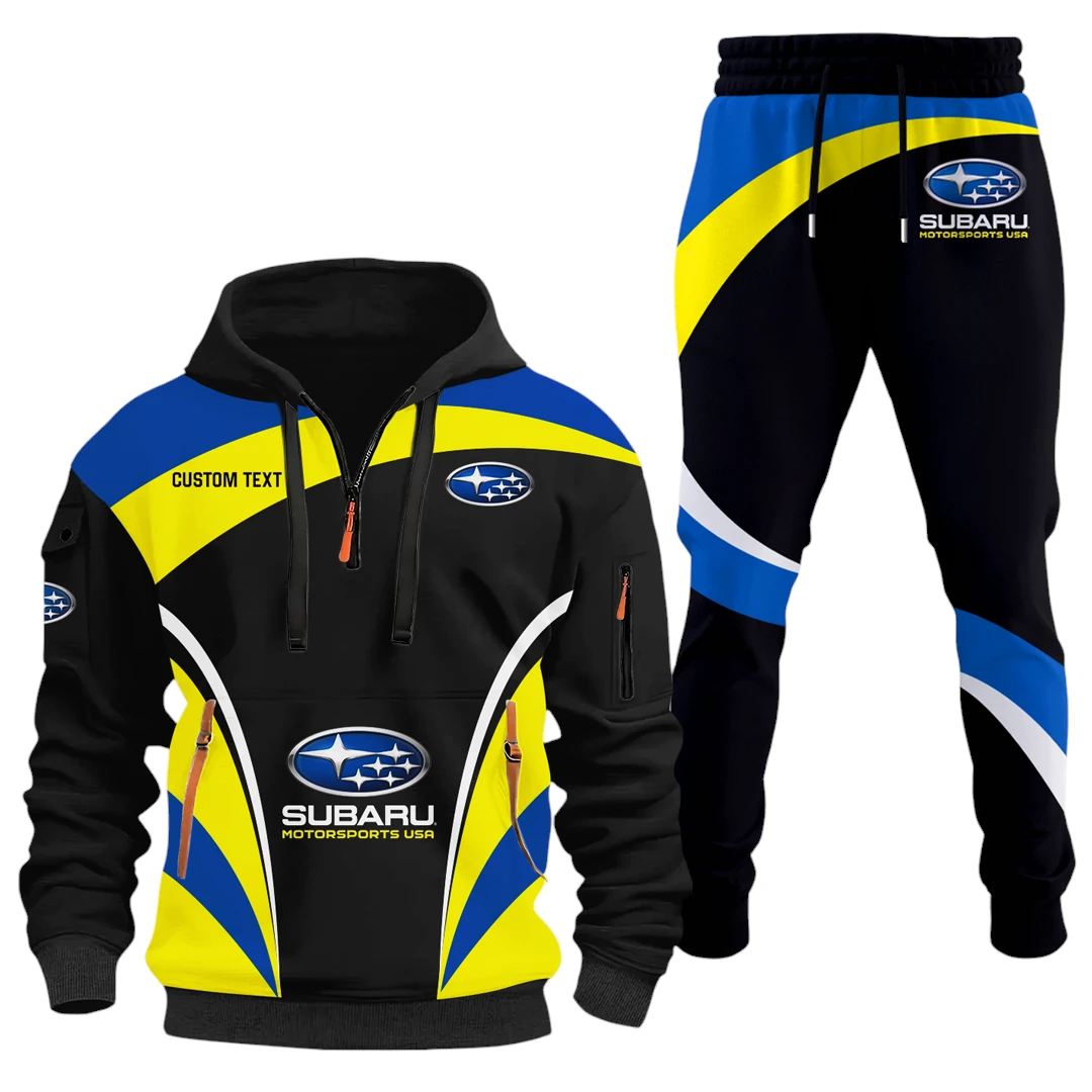 Subaru Motorsports USA Half Zip Hoodie x Long Pants Set All-over Print, Custom Name HIDI120325Y26QZ3HSUM Subaru Motorsports USA Half Zip Hoodie x Long Pants Set All-over Print, Custom Name HIDI120325Y26QZ3HSUM