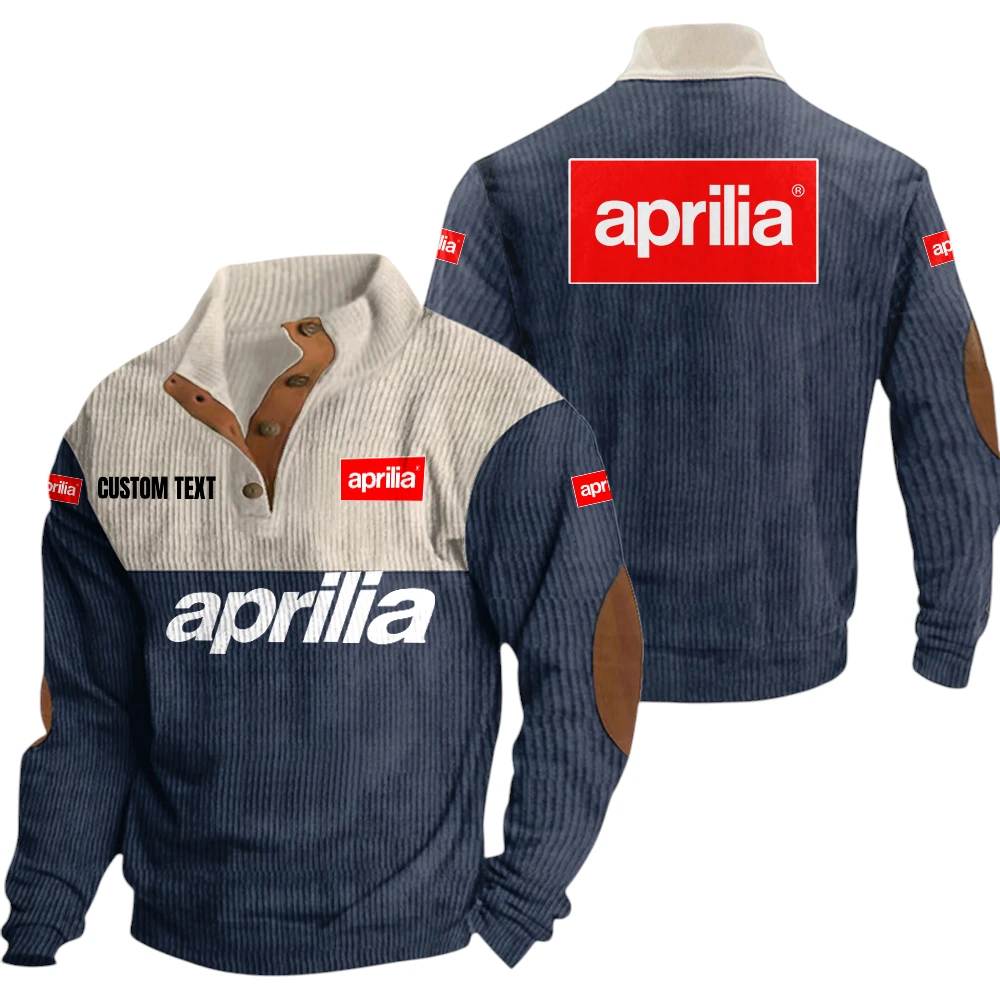 Aprilia Exclusive Logo Knitted Ribbed Corduroy Sweatshirt Mid Stretch Stand Collar Pullover Sweater, Custom Text HG130325Y32RCSCT1APR Aprilia Exclusive Logo Knitted Ribbed Corduroy Sweatshirt Mid Stretch Stand Collar Pullover Sweater, Custom Text HG130325Y32RCSCT1APR