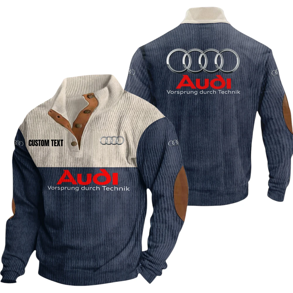 Audi Exclusive Logo Knitted Ribbed Corduroy Sweatshirt Mid Stretch Stand Collar Pullover Sweater, Custom Text HG130325Y32RCSCT1AUD Audi Exclusive Logo Knitted Ribbed Corduroy Sweatshirt Mid Stretch Stand Collar Pullover Sweater, Custom Text HG130325Y32RCSCT1AUD