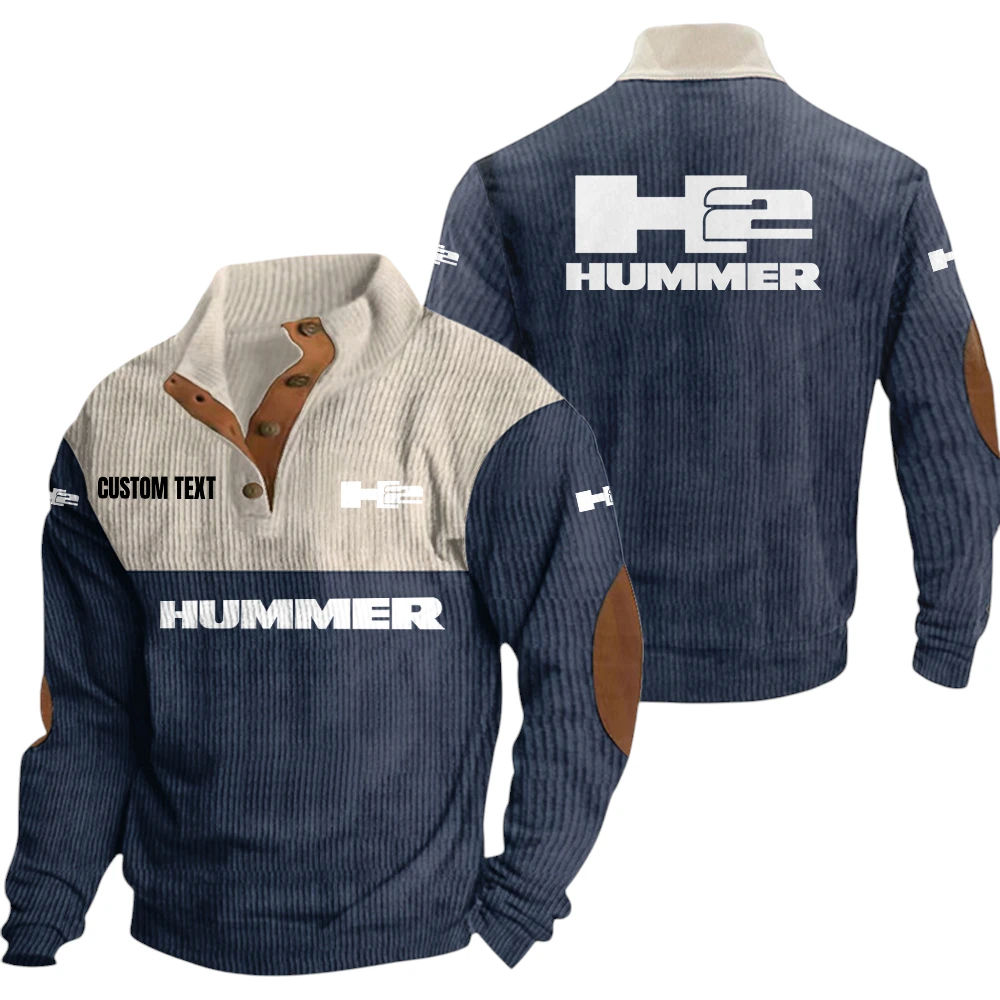 Hummer H2 Exclusive Logo Knitted Ribbed Corduroy Sweatshirt Mid Stretch Stand Collar Pullover Sweater, Custom Text HG150325Y32RCSCT1H2H Hummer H2 Exclusive Logo Knitted Ribbed Corduroy Sweatshirt Mid Stretch Stand Collar Pullover Sweater, Custom Text HG150325Y32RCSCT1H2H