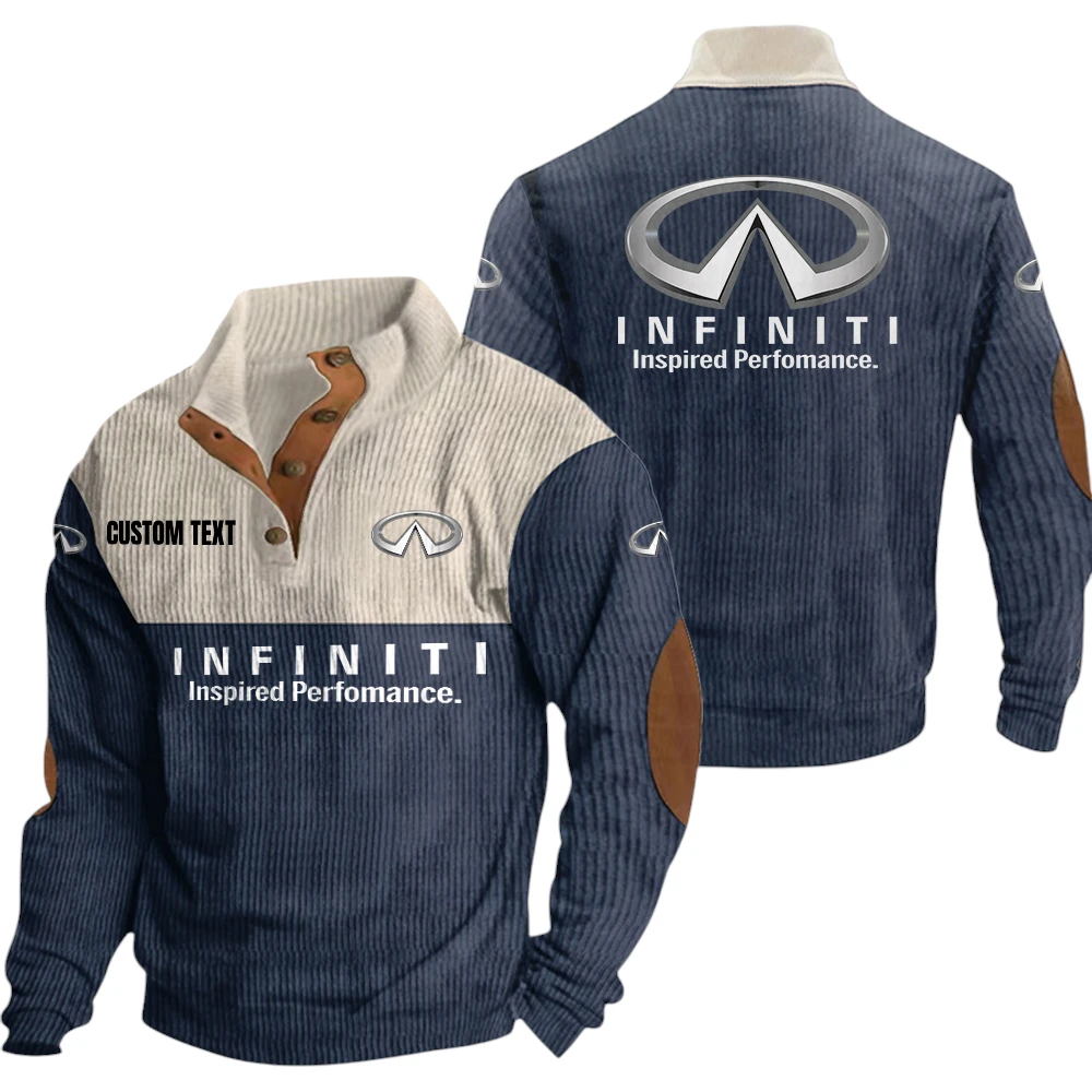 Infiniti Exclusive Logo Knitted Ribbed Corduroy Sweatshirt Mid Stretch Stand Collar Pullover Sweater, Custom Text HG150325Y32RCSCT1INF Infiniti Exclusive Logo Knitted Ribbed Corduroy Sweatshirt Mid Stretch Stand Collar Pullover Sweater, Custom Text HG150325Y32RCSCT1INF