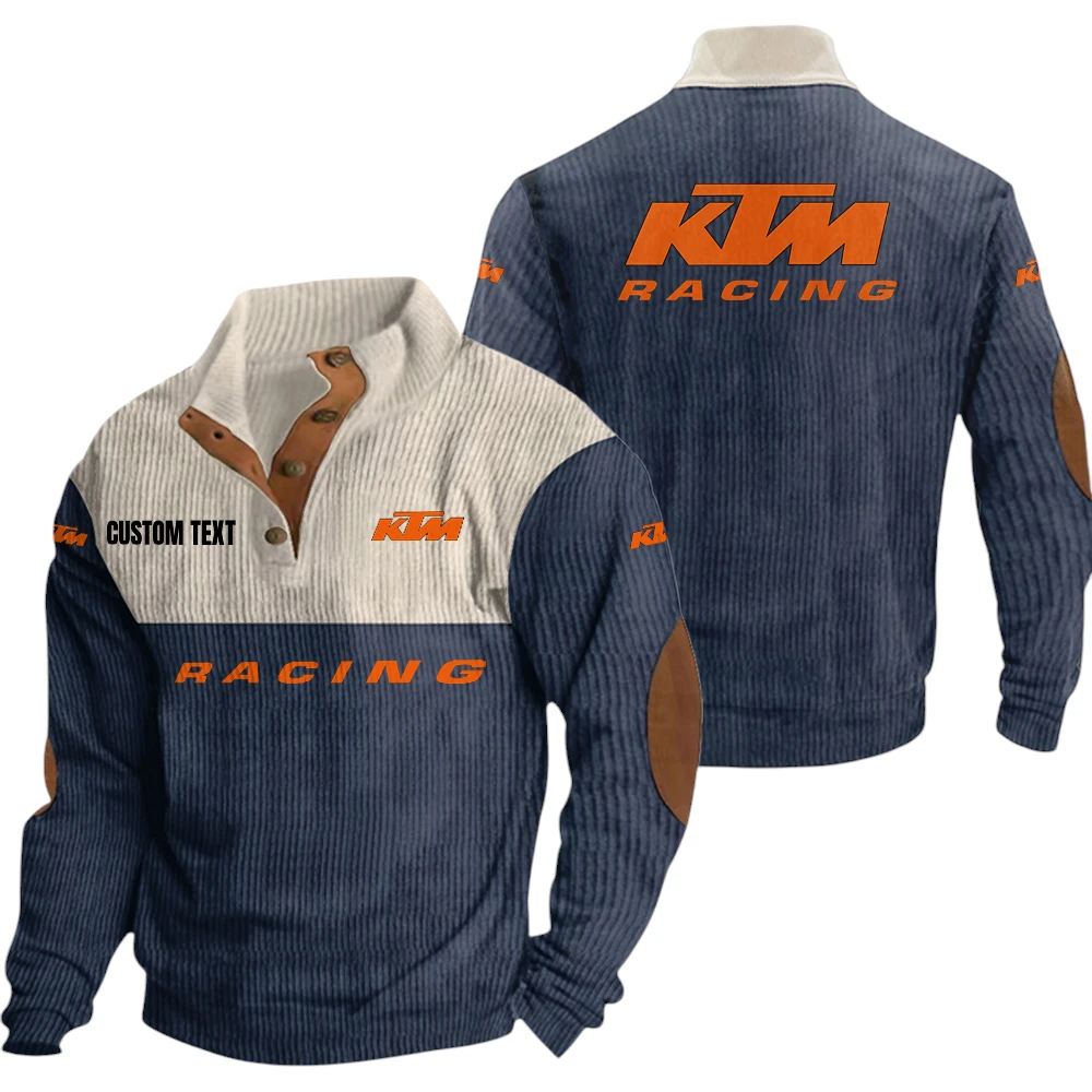 KTM Exclusive Logo Knitted Ribbed Corduroy Sweatshirt Mid Stretch Stand Collar Pullover Sweater, Custom Text HG150325Y32RCSCT1KTM KTM Exclusive Logo Knitted Ribbed Corduroy Sweatshirt Mid Stretch Stand Collar Pullover Sweater, Custom Text HG150325Y32RCSCT1KTM