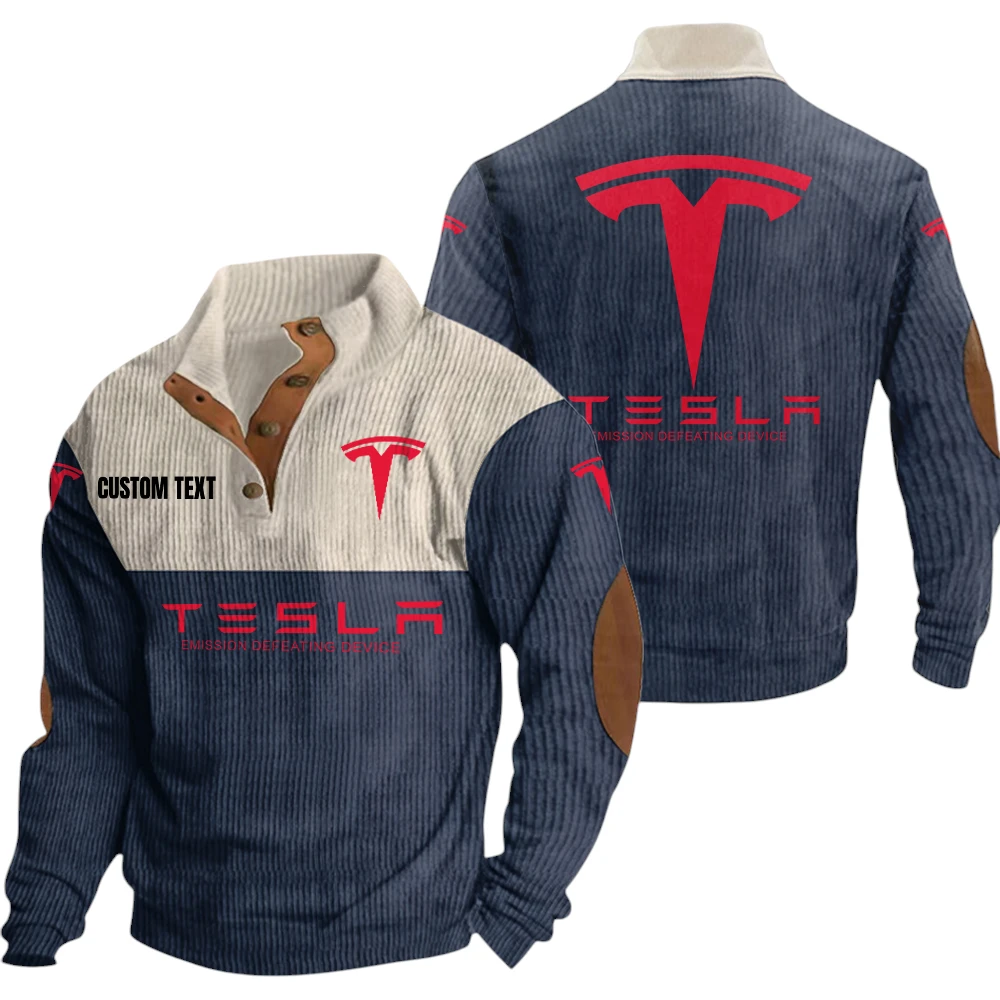 Tesla Motors Exclusive Logo Knitted Ribbed Corduroy Sweatshirt Mid Stretch Stand Collar Pullover Sweater, Custom Text HG170325Y32RCSCT1TEM Tesla Motors Exclusive Logo Knitted Ribbed Corduroy Sweatshirt Mid Stretch Stand Collar Pullover Sweater, Custom Text HG170325Y32RCSCT1TEM