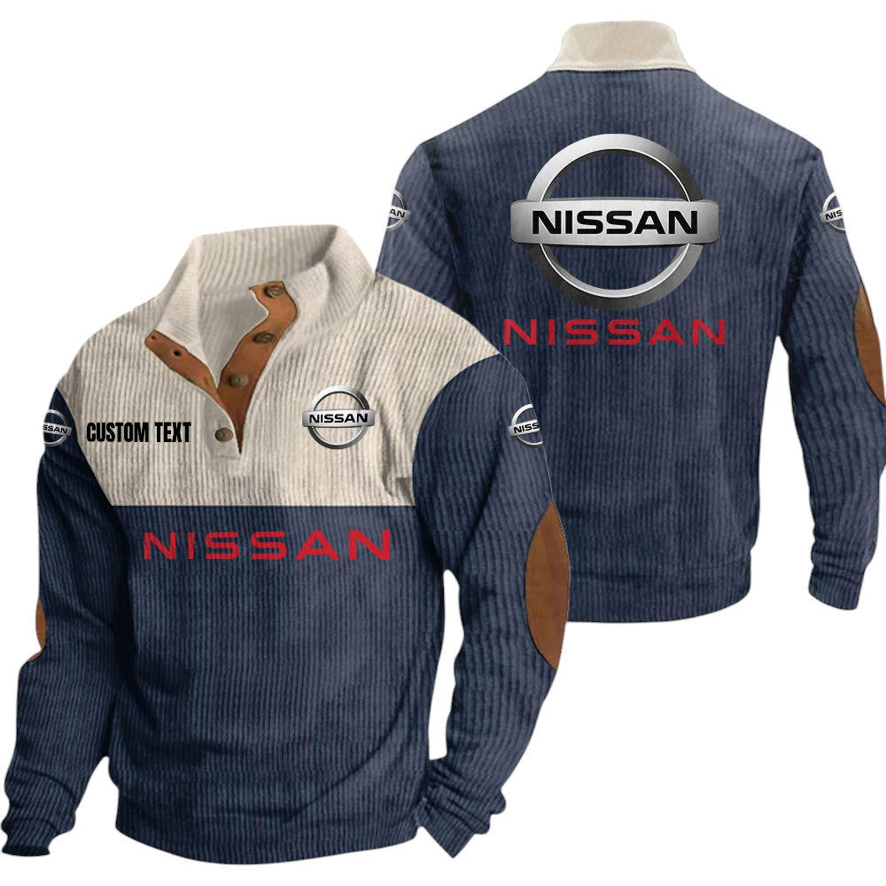 Nissan Exclusive Logo Knitted Ribbed Corduroy Sweatshirt Mid Stretch Stand Collar Pullover Sweater, Custom Text HG170325Y32RCSCT2NIS Nissan Exclusive Logo Knitted Ribbed Corduroy Sweatshirt Mid Stretch Stand Collar Pullover Sweater, Custom Text HG170325Y32RCSCT2NIS