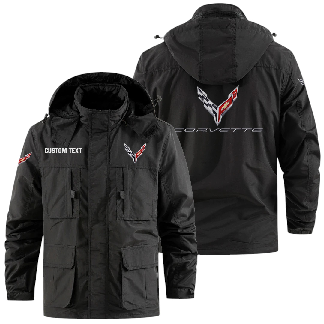 Corvette Exclusive Logo Windbreaker Jacket Hooded Detachable, Outdoor Jacket Multi Pocket, Custom Name HIDI170325Y26WMPCOR Corvette Exclusive Logo Windbreaker Jacket Hooded Detachable, Outdoor Jacket Multi Pocket, Custom Name HIDI170325Y26WMPCOR