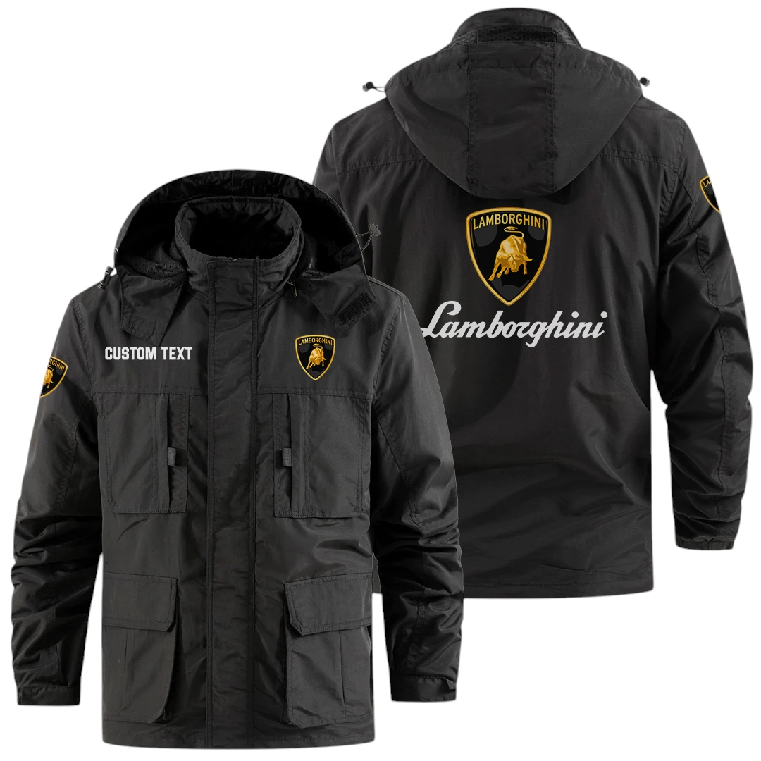 Lamborghini Exclusive Logo Windbreaker Jacket Hooded Detachable, Outdoor Jacket Multi Pocket, Custom Name HIDI170325Y26WMPLAM Lamborghini Exclusive Logo Windbreaker Jacket Hooded Detachable, Outdoor Jacket Multi Pocket, Custom Name HIDI170325Y26WMPLAM