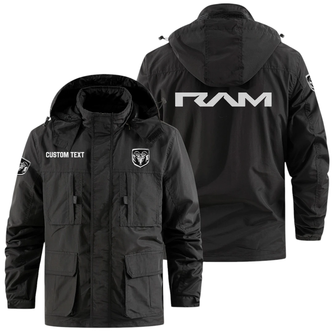 RAM Trucks Exclusive Logo Windbreaker Jacket Hooded Detachable, Outdoor Jacket Multi Pocket, Custom Name HIDI180325Y26WMPRAM RAM Trucks Exclusive Logo Windbreaker Jacket Hooded Detachable, Outdoor Jacket Multi Pocket, Custom Name HIDI180325Y26WMPRAM