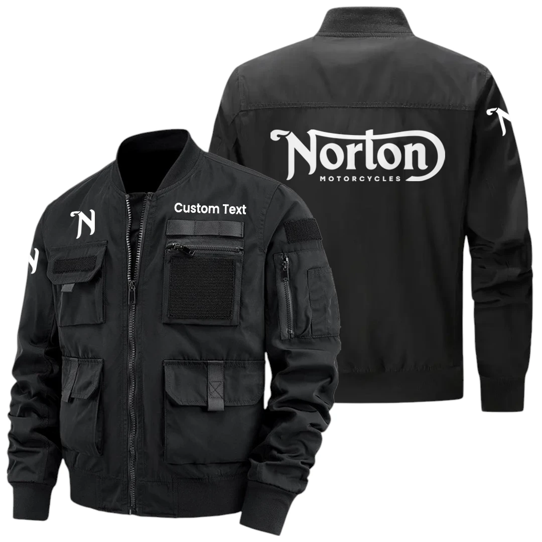 Norton Motorcycle Exclusive Logo Jacket x Baseball Collar Style Multiple Pockets Outdoor Jacket Custom Name HIHI180325Y40JCXNOM Norton Motorcycle Exclusive Logo Jacket x Baseball Collar Style Multiple Pockets Outdoor Jacket Custom Name HIHI180325Y40JCXNOM