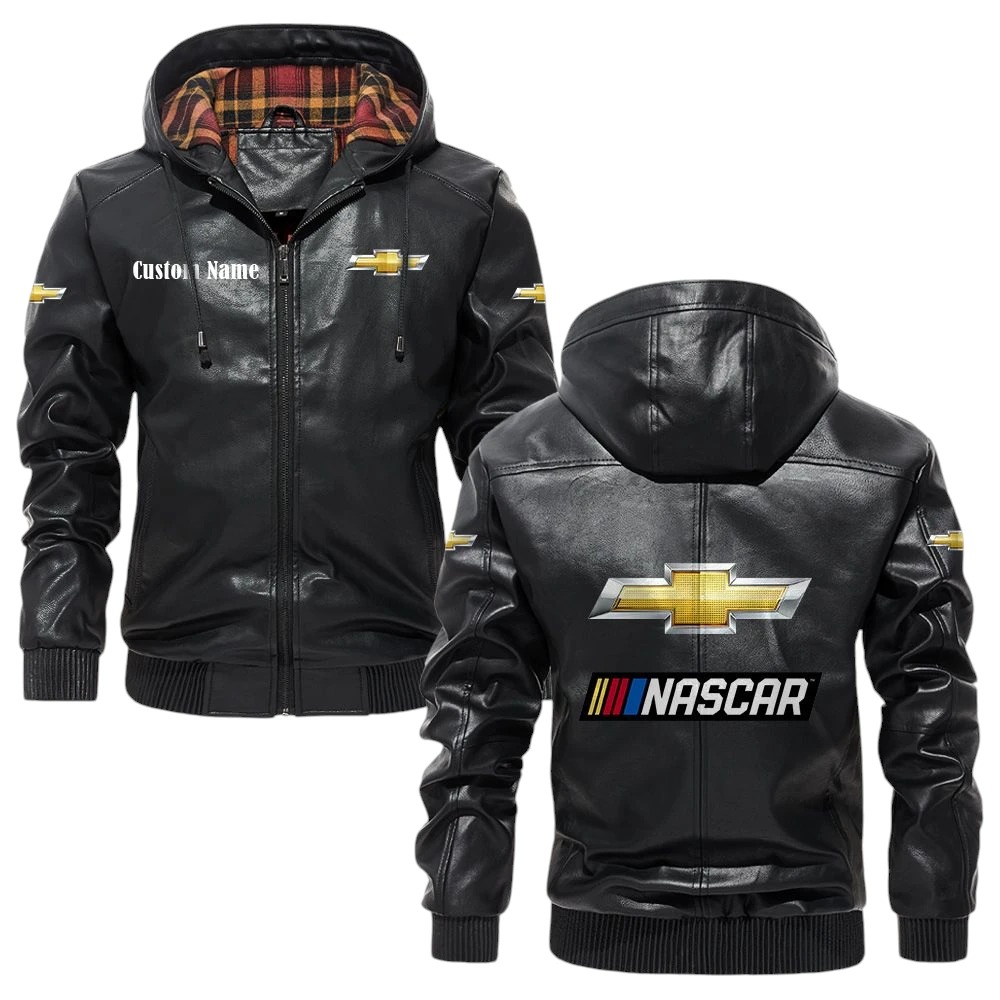 Chevy Nascar Exclusive Logo Hooded Jacket PU Leather x Durable Windproof Warm Soft Checkered Lining, Custom Name HG280325Y47JHLCT1CHE Chevy Nascar Exclusive Logo Hooded Jacket PU Leather x Durable Windproof Warm Soft Checkered Lining, Custom Name HG280325Y47JHLCT1CHE
