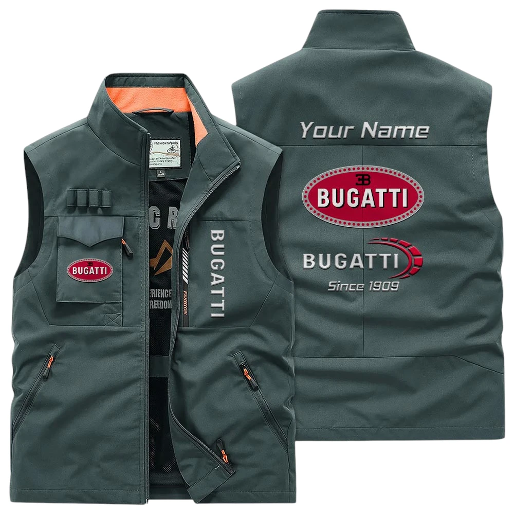 Bugatti Multi Pocket Vest Sleeveless Men Outdoor Vest Lightweight Custom Name TN170425Y39MPVCT1BUG Bugatti Multi Pocket Vest Sleeveless Men Outdoor Vest Lightweight Custom Name TN170425Y39MPVCT1BUG