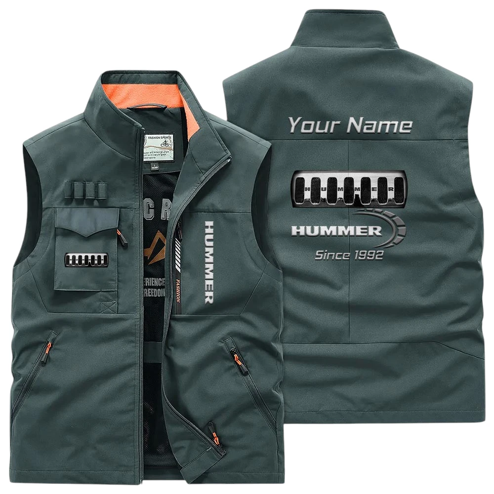 Hummer Multi Pocket Vest Sleeveless Men Outdoor Vest Lightweight Custom Name TN170425Y39MPVCT1HMR Hummer Multi Pocket Vest Sleeveless Men Outdoor Vest Lightweight Custom Name TN170425Y39MPVCT1HMR