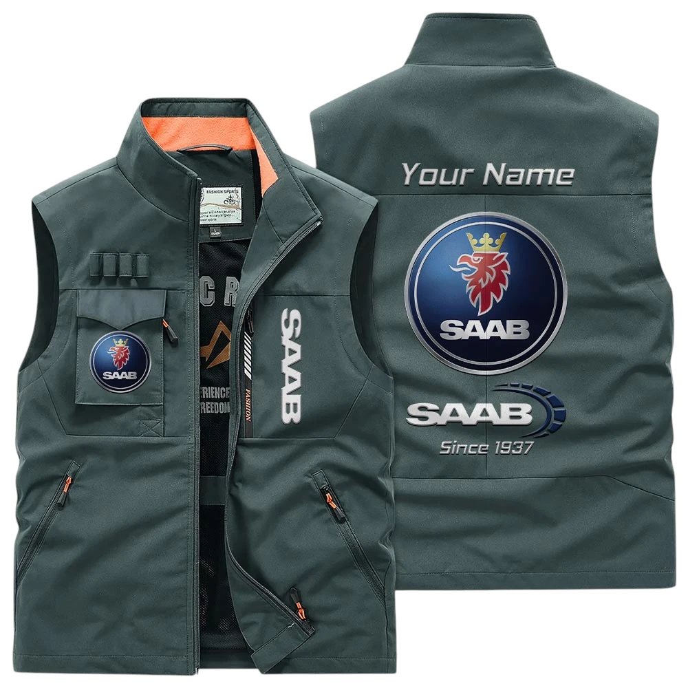 Saab Multi Pocket Vest Sleeveless Men Outdoor Vest Lightweight Custom Name TN170425Y39MPVCT1SAA Saab Multi Pocket Vest Sleeveless Men Outdoor Vest Lightweight Custom Name TN170425Y39MPVCT1SAA