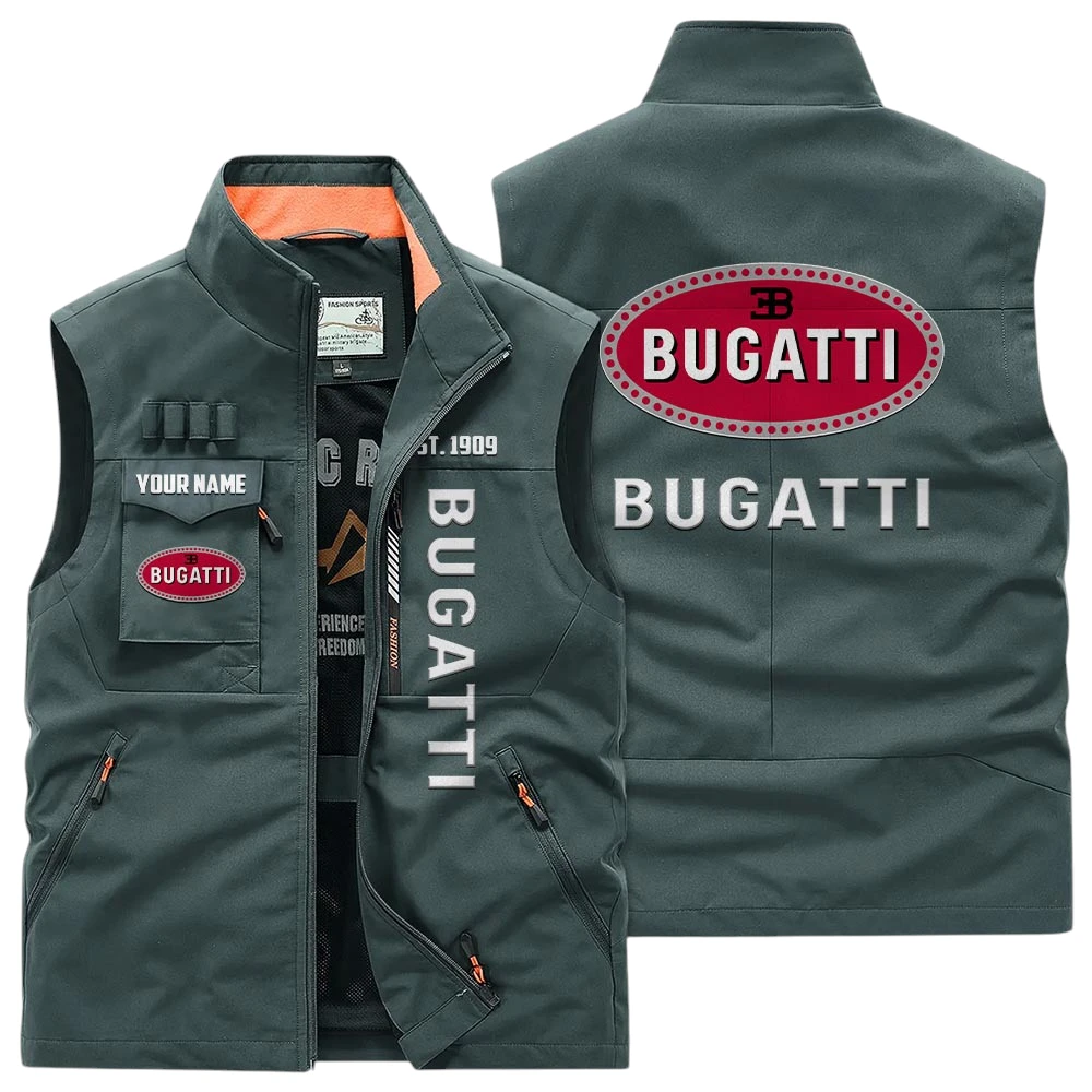 Bugatti Multi Pocket Vest Sleeveless Men Outdoor Vest Lightweight Custom Name TN170425Y39MPVCT2BUG Bugatti Multi Pocket Vest Sleeveless Men Outdoor Vest Lightweight Custom Name TN170425Y39MPVCT2BUG