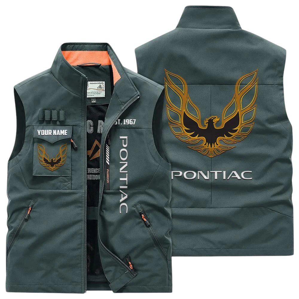 Firebird Pontiac Multi Pocket Vest Sleeveless Men Outdoor Vest Lightweight Custom Name TN170425Y39MPVCT2FIP Firebird Pontiac Multi Pocket Vest Sleeveless Men Outdoor Vest Lightweight Custom Name TN170425Y39MPVCT2FIP