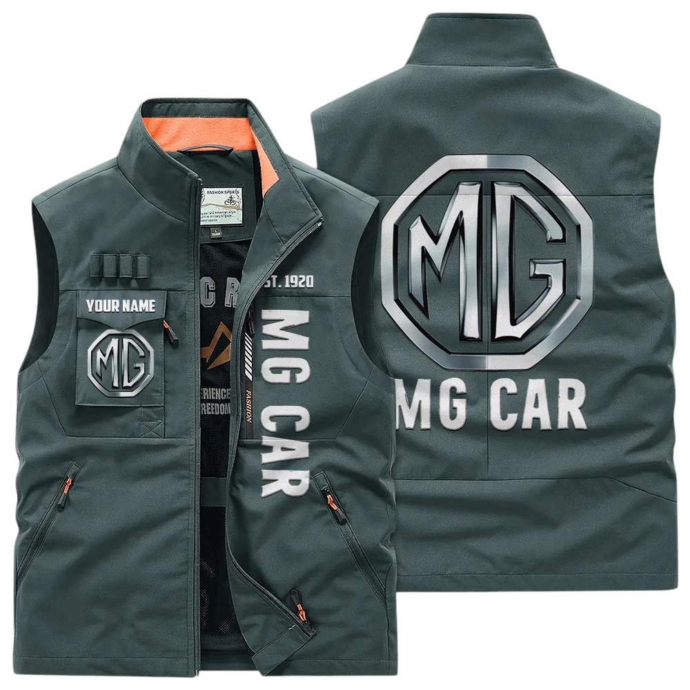 MG Car Multi Pocket Vest Sleeveless Men Outdoor Vest Lightweight Custom Name TN170425Y39MPVCT2MGC MG Car Multi Pocket Vest Sleeveless Men Outdoor Vest Lightweight Custom Name TN170425Y39MPVCT2MGC