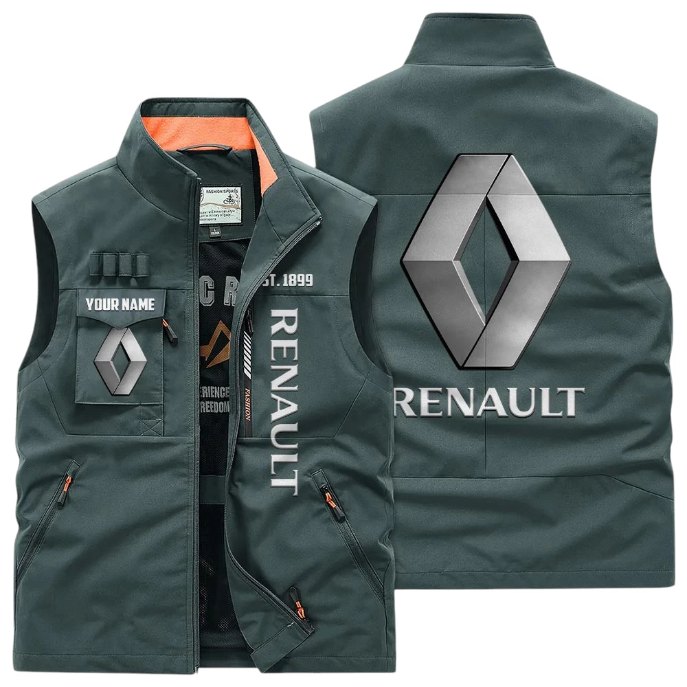 Renault Multi Pocket Vest Sleeveless Men Outdoor Vest Lightweight Custom Name TN170425Y39MPVCT2REN Renault Multi Pocket Vest Sleeveless Men Outdoor Vest Lightweight Custom Name TN170425Y39MPVCT2REN