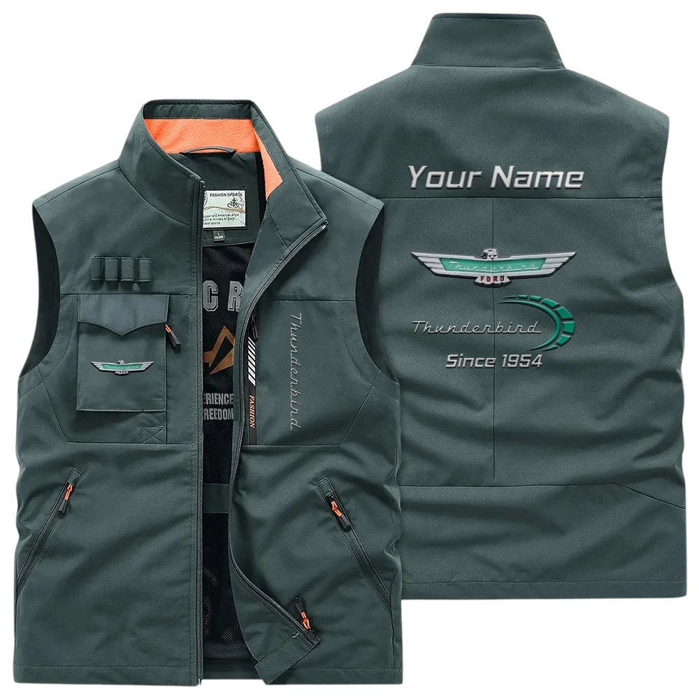 Thunderbird Multi Pocket Vest Sleeveless Men Outdoor Vest Lightweight Custom Name TN170425Y39MPVCT3FOR Thunderbird Multi Pocket Vest Sleeveless Men Outdoor Vest Lightweight Custom Name TN170425Y39MPVCT3FOR